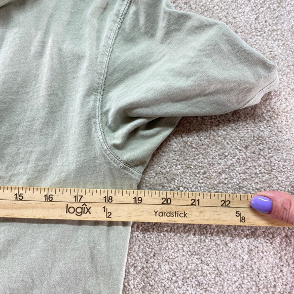 PacSun Shirt Mens Small Sage Green Sun Moon Embroidered Short Sleeve Cotton - Picture 3 of 10